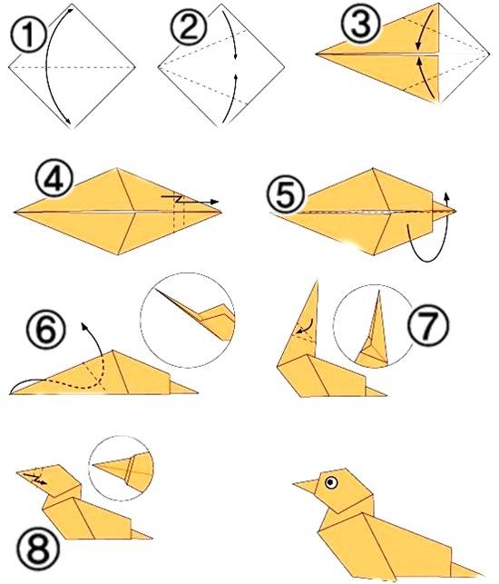 Оригами утка схема