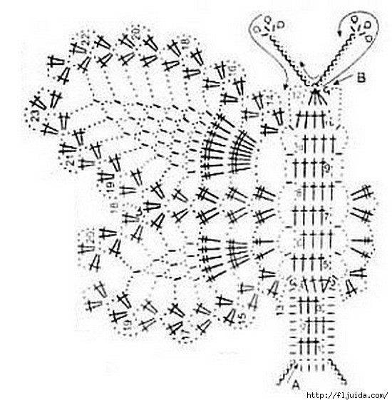 Салфетка бабочками и крючком схема и описание