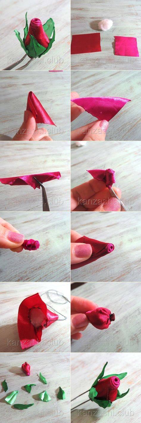 Роза из атласной ленты — как сделать своими руками розу пошагово с фото