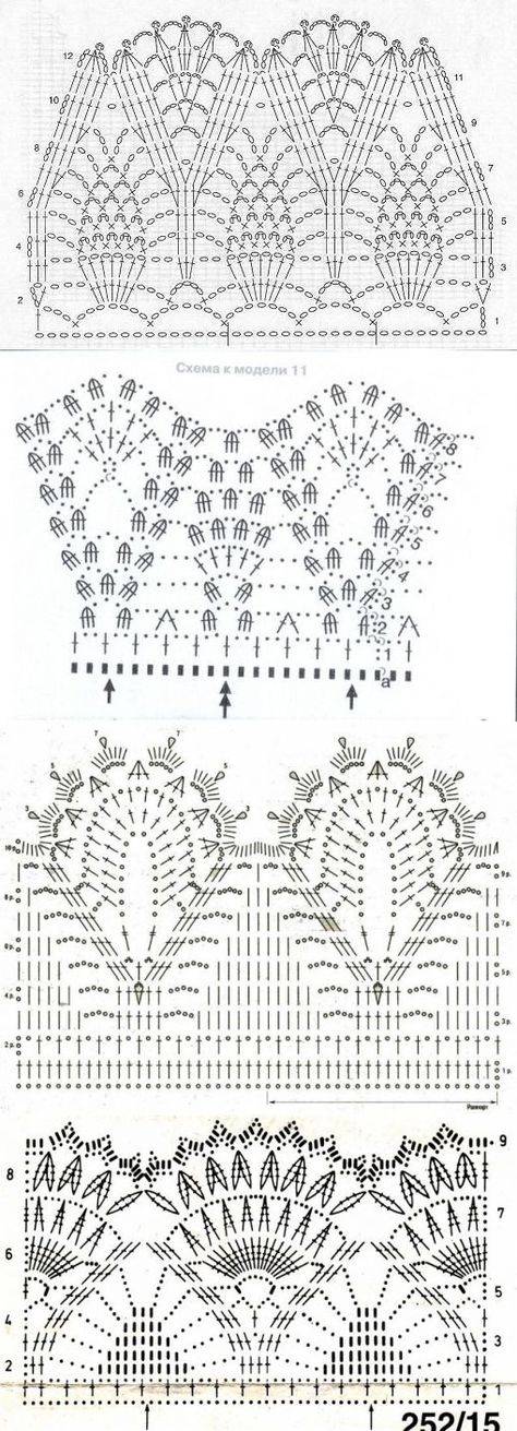 Кружевной край крючком схема