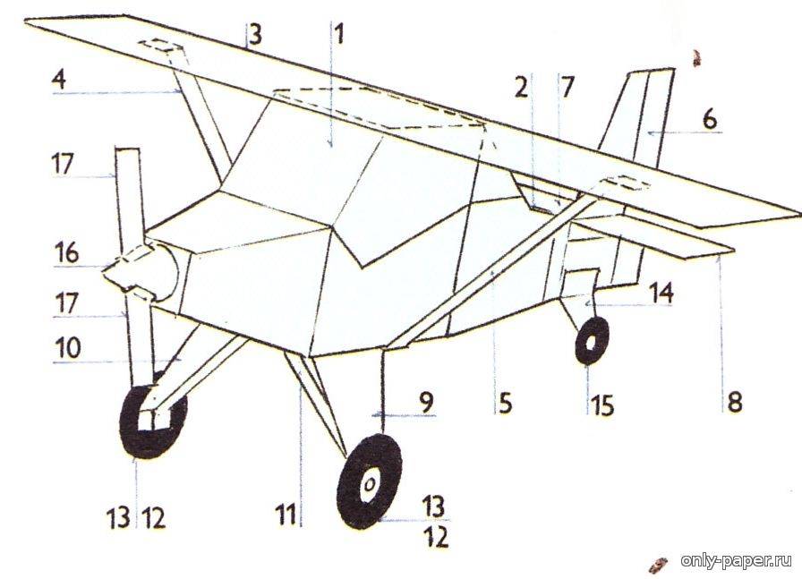 Самолет из картона схема