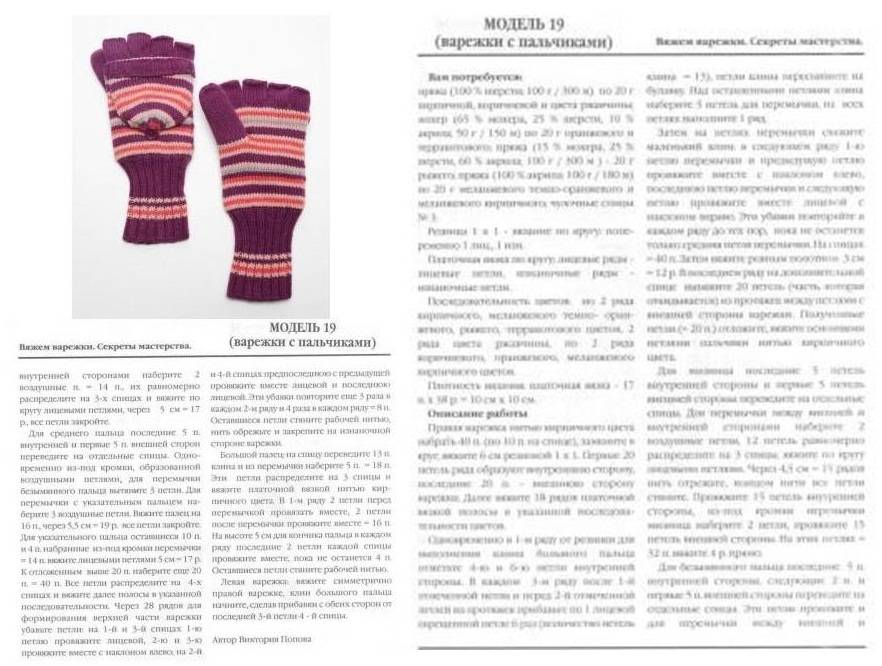 Мужские перчатки: спицами и крючком, схема работы с описанием | категория статей на тему перчатки