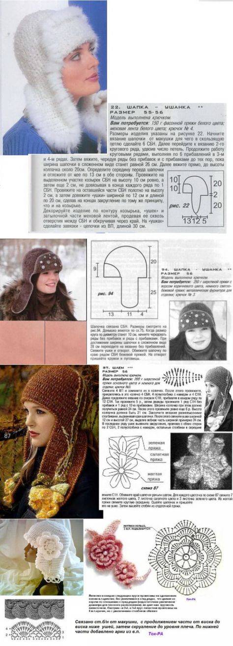 Вязаная шапка-ушанка: фото, схемы, пошаговые мк с видео