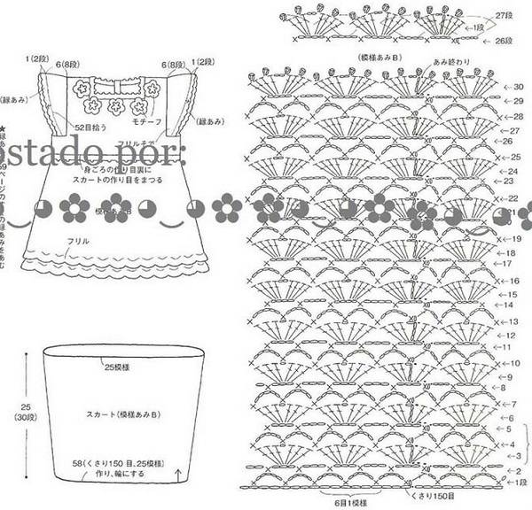 Сарафаны крючком для девочек со схемами и описанием