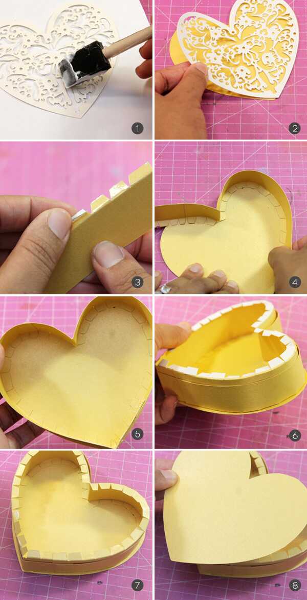 Как сделать коробку в форме сердца
