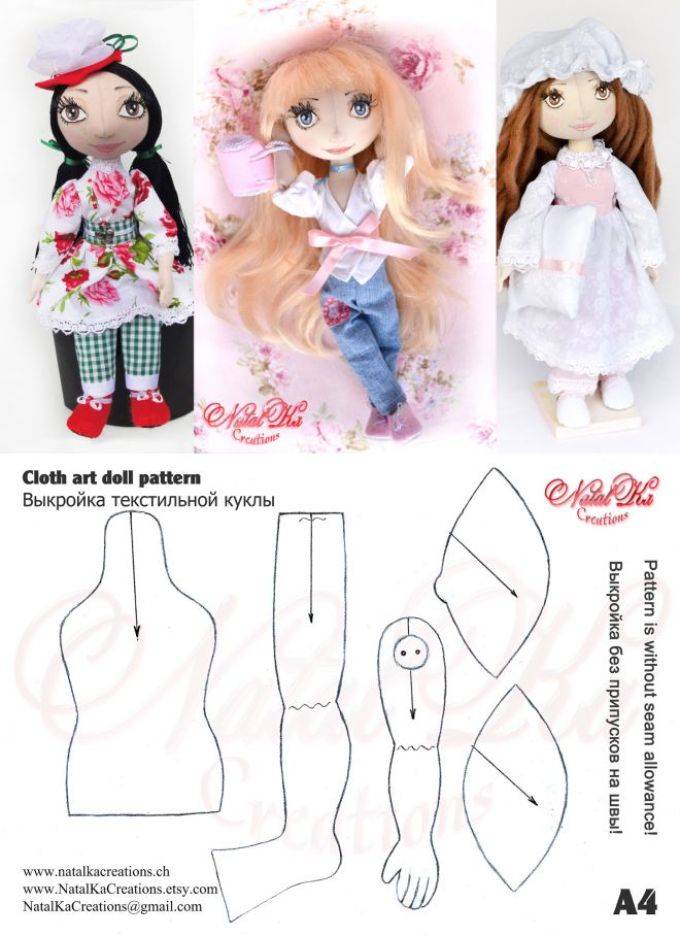 Выкройки для кукол из ткани своими руками: мастер класс