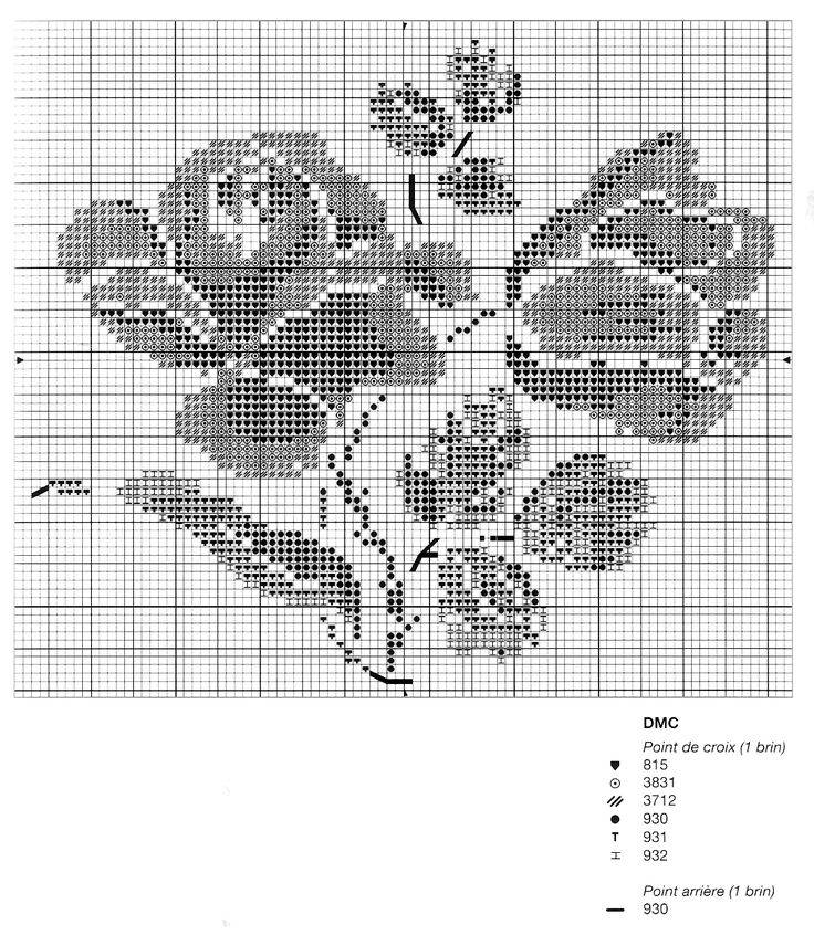 Схема вышивки крестом цветы маленькие оригинальные