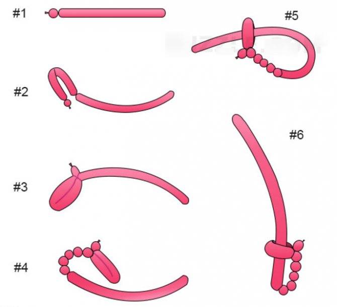 Меч из шарика колбаски схема