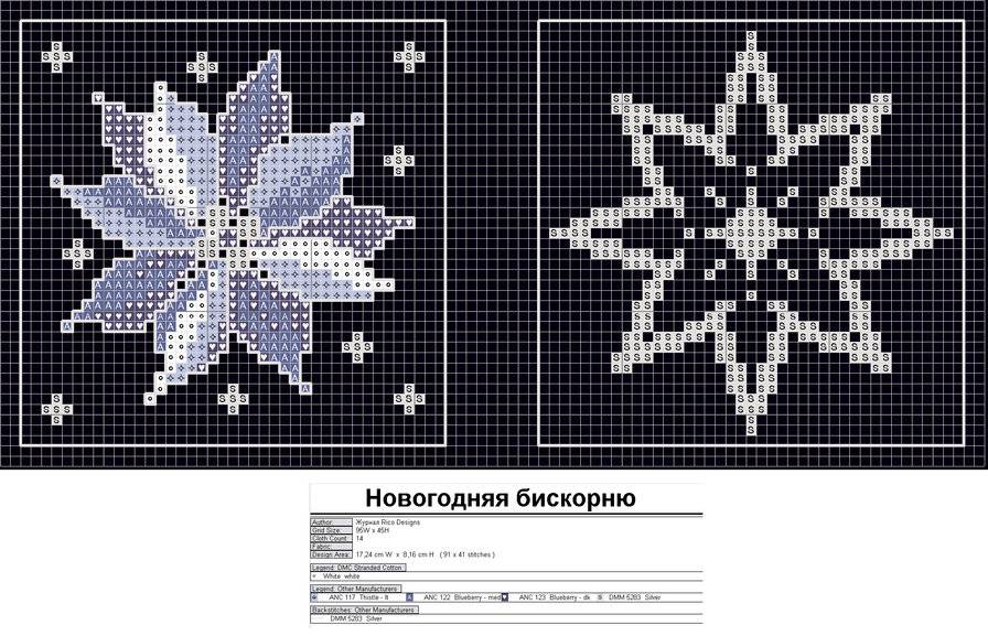 Схема вышивки звезды