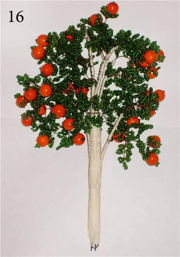 Апельсиновое дерево из бисера ⋆ страна рукоделия - вязание и вышивка своими руками