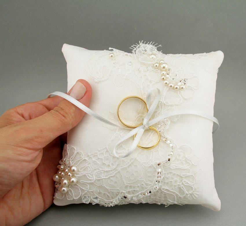 Свадебная подушечка для колец своими руками: инструкция +видео