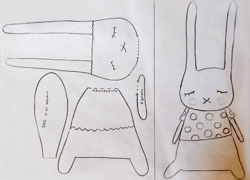 Выкройка зайца: как сшить игрушку с длинными ушами - сайт о рукоделии