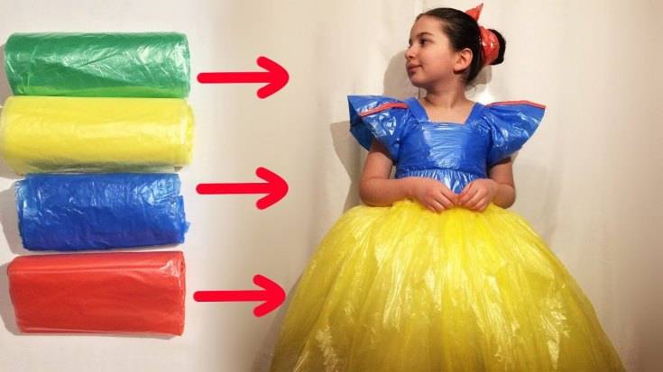 Платье из мусорных пакетов своими руками: разные платья из мусорных мешков своими руками