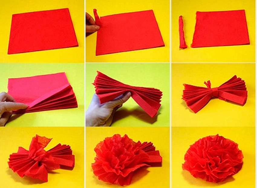 Цветы из салфеток своими руками - поэтапное изготовление бумажных цветов (видео + 120 фото)