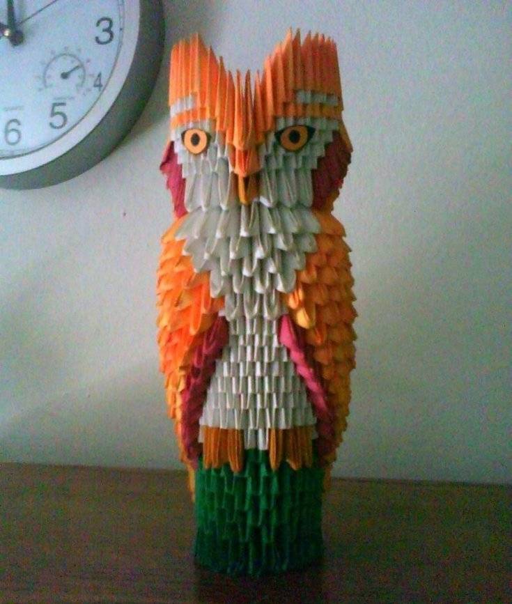 Умная сова из модулей. мудрая сова: модульное оригами для домашнего декора