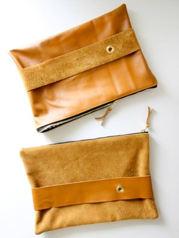 Мастер-класс по пошиву своими руками оригинальной сумки-клатч из джинсовой, меховой и кожаной ткани