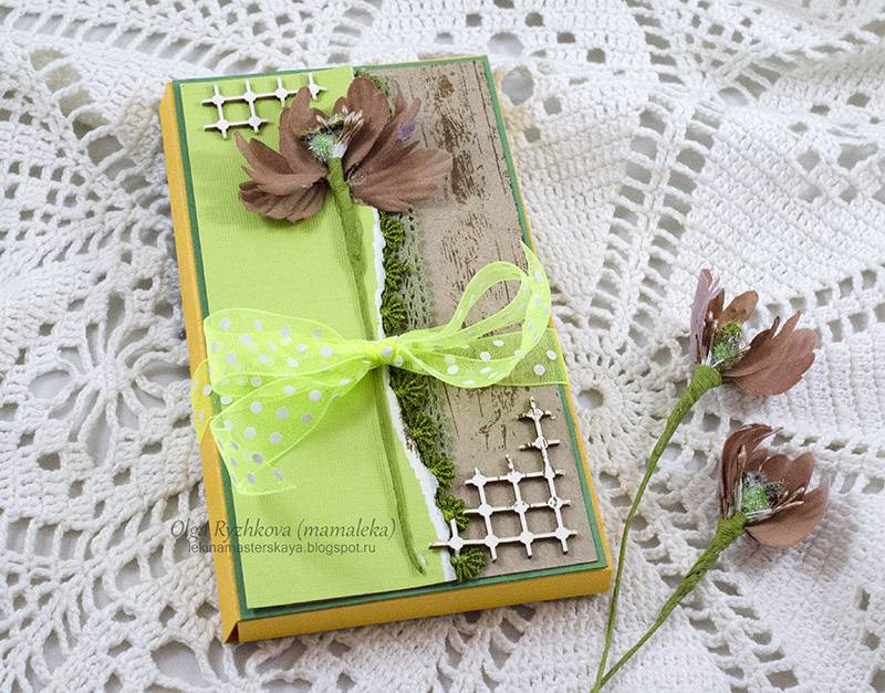 Романтическая упаковка для шоколадки. дизайн в стиле цифрового скрапбукинга (видео)