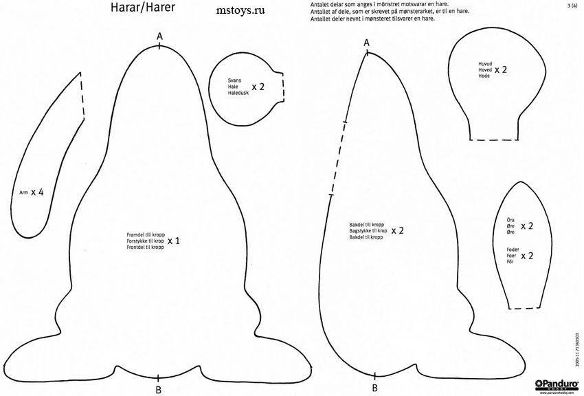 Как сшить зайца своими руками выкройки фото для начинающих