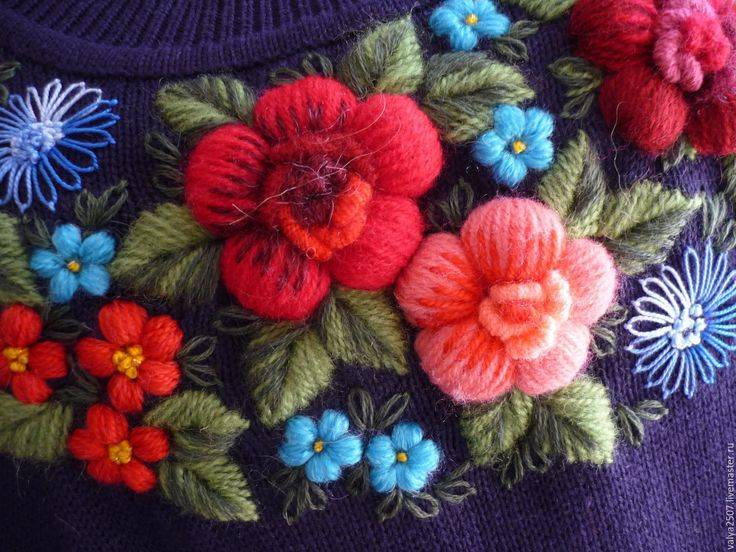 Вышивка шерстяными нитками: цветы и их схемы art-textil.ru