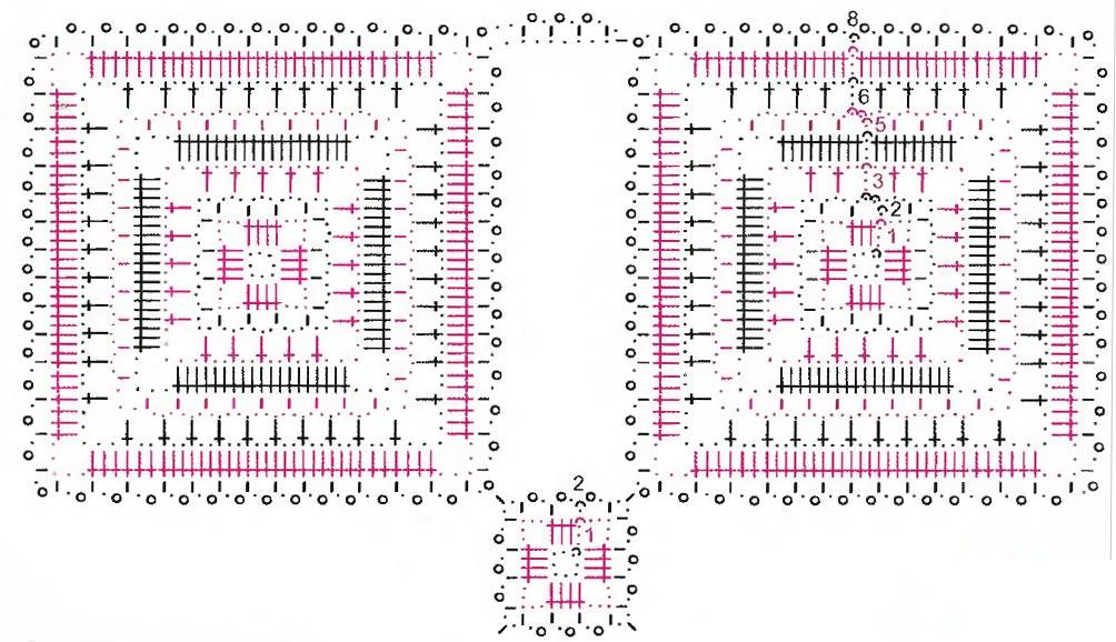Большая квадратная салфетка крючком схема и описание