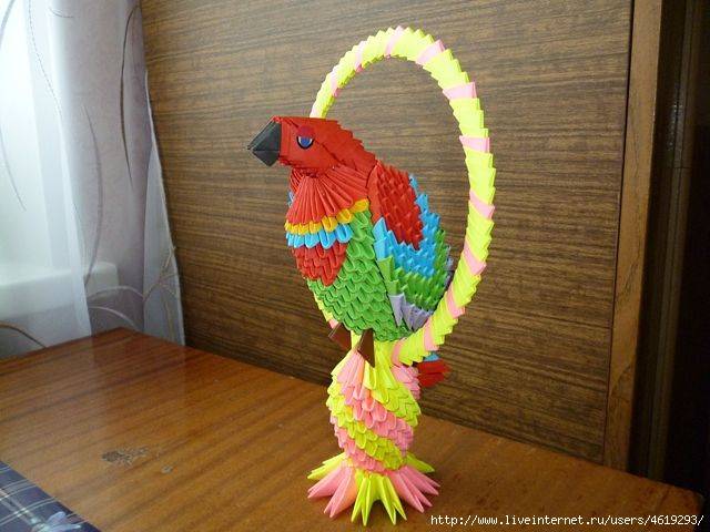 Оригами-попугай: делаем изделия из бумаги несколькими способами