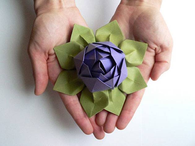 Лотос из бумаги: мастер класс оригами - сайт о рукоделии