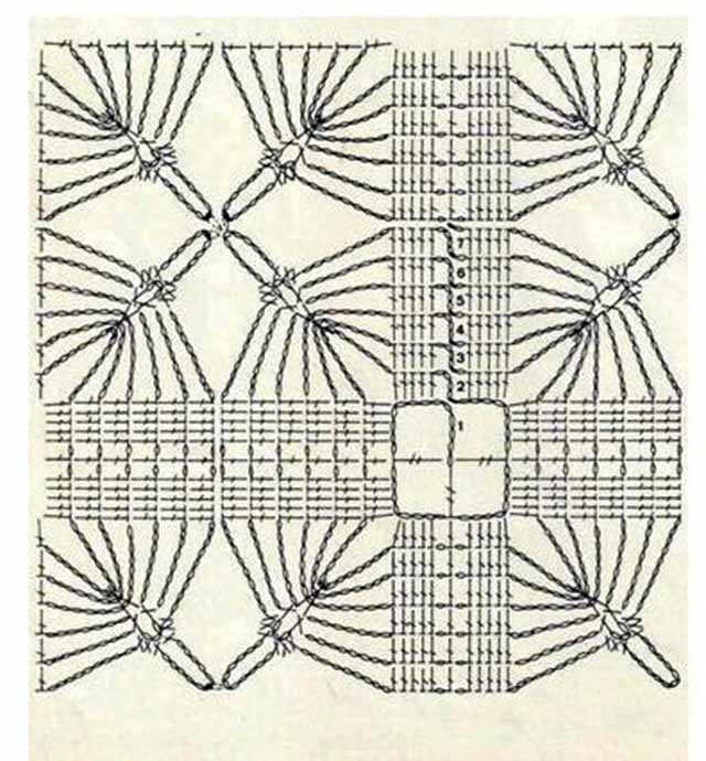 Скатерть из квадратов крючком схемы и образцы
