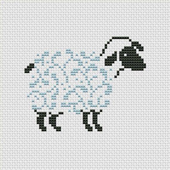 Пошаговый процесс вышивки овечки «Тусси» по схеме