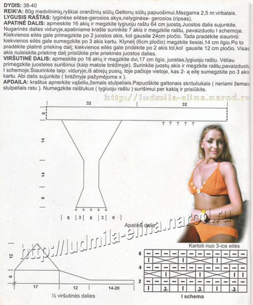 Купальник крючком, 23 модели с описанием и схемами вязания
