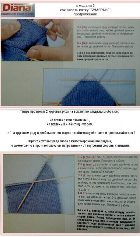 Как вязать пятку: подробное пошаговое описание со схемами для начинающих, фото, учимся вязать пятку у носка спицами