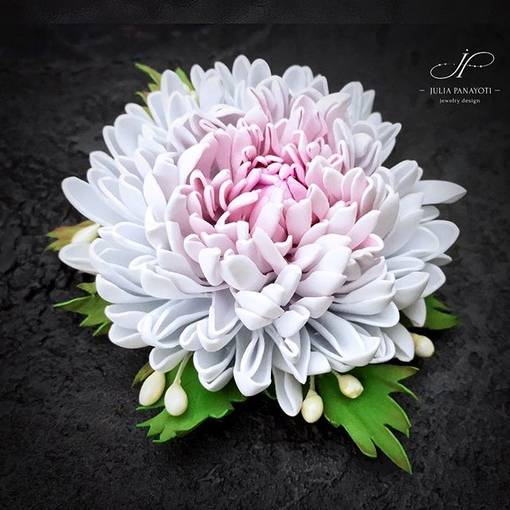 Создаем цветочное чудо "хризантема - игольчатая" из фоамирана... от ольги сыротюк | страна мастеров