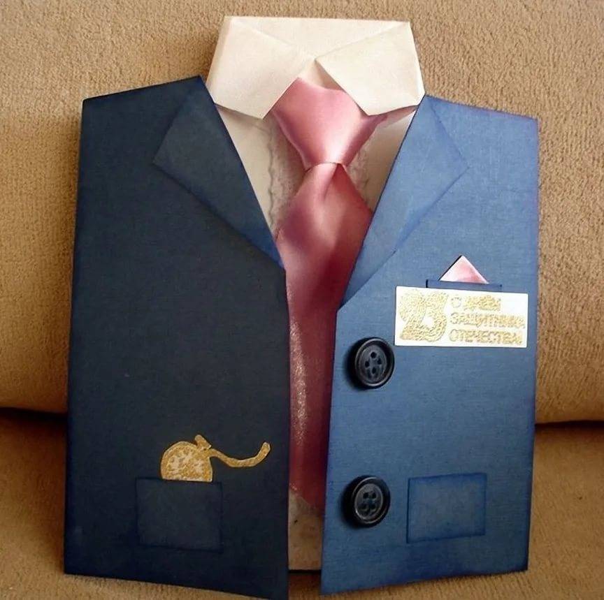 Занятие по конструированию из бумаги. открытка для папы «рубашка с галстуком»