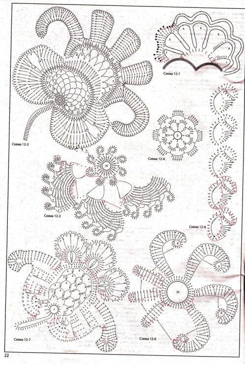 Элементы ирландского кружева схемы крючком