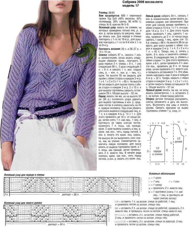 Вязаные спицами кофты, блузки, топы для женщин, схемы и описание к каждой модели