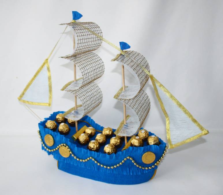 Корабль из конфет своими руками с пошаговой инструкцией