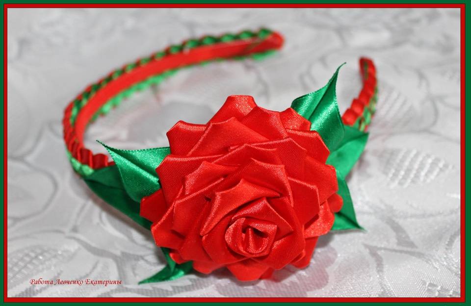 Ободок канзаши «очарование роз»: украшение для мам и дочек. делаем ободок из роз своими руками из чего сделать розы на ободок