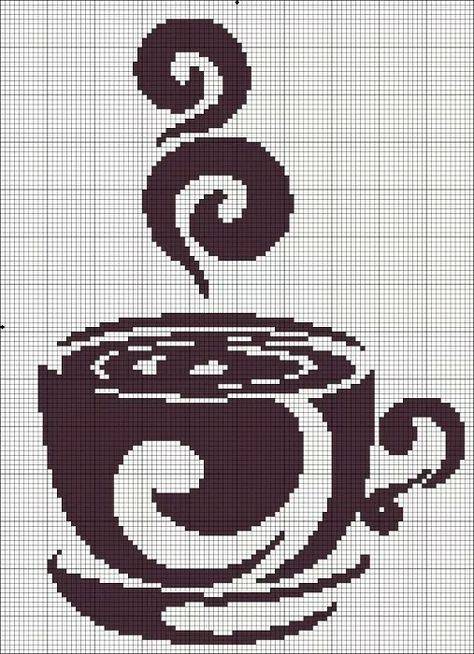 Схема вышивки кофейная тема. вышивка ароматных чашек кофе с примерами схем