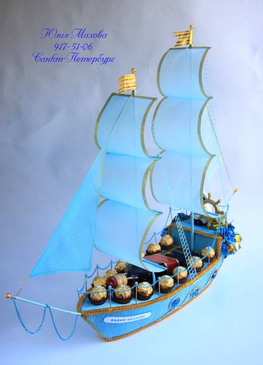 Корабль из конфет своими руками с пошаговым мастер классом и фото