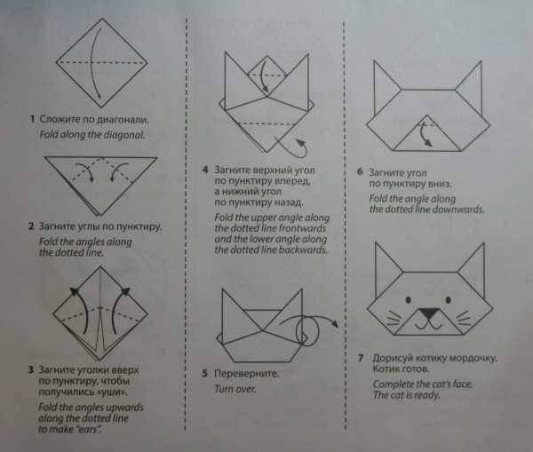 Кошка из бумаги (оригами) — простая инструкция, подробное описание, схема, чертежи, рекомендации, фото, видео, секреты и хитрости