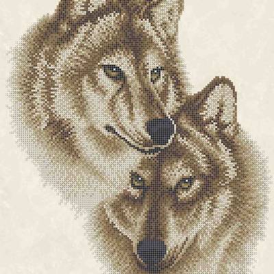 Волк схема для вышивки бисером