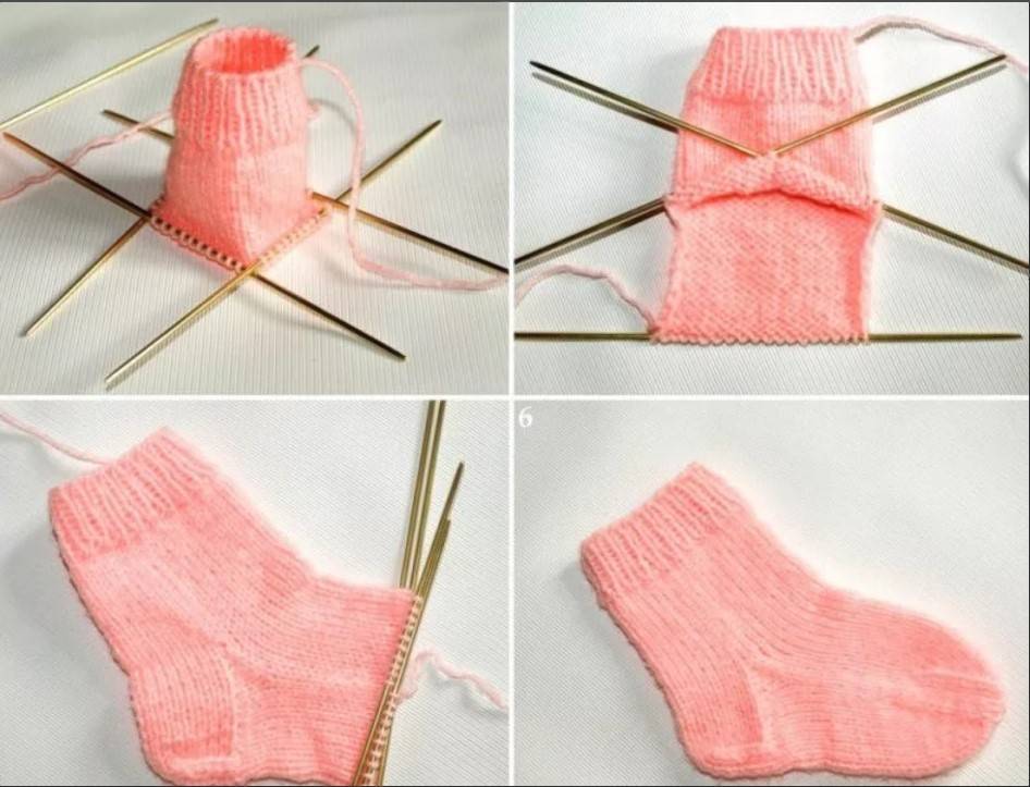 Вязание носков на спицах