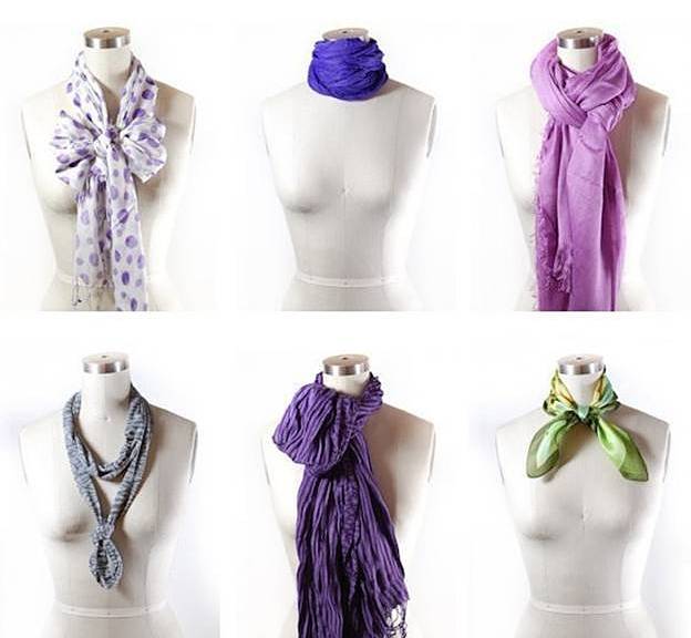 Завязывание шарфа женского