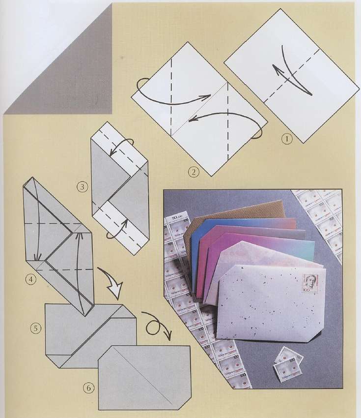 Оригами конверт с сердцем
