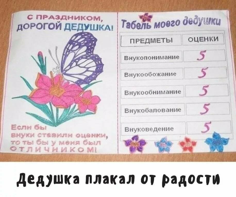 Открытка дедушке на день рождения своими руками рисунок