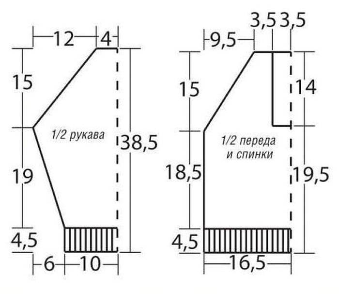 Схема детского свитера спицами на 5 лет