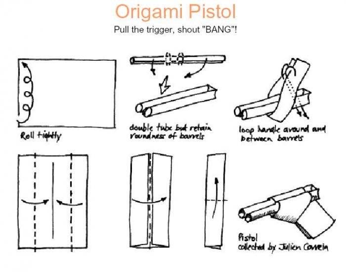 Как сделать из бумаги пистолет, который стреляет: 4 основных способа с фото и видео