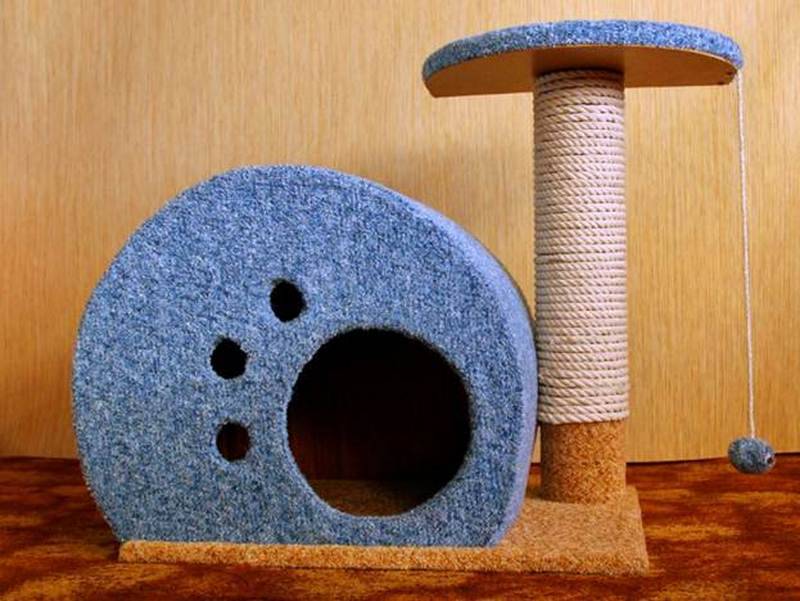 Как сделать когтеточку своими руками из подручных материалов: примеры создания домика для кошки