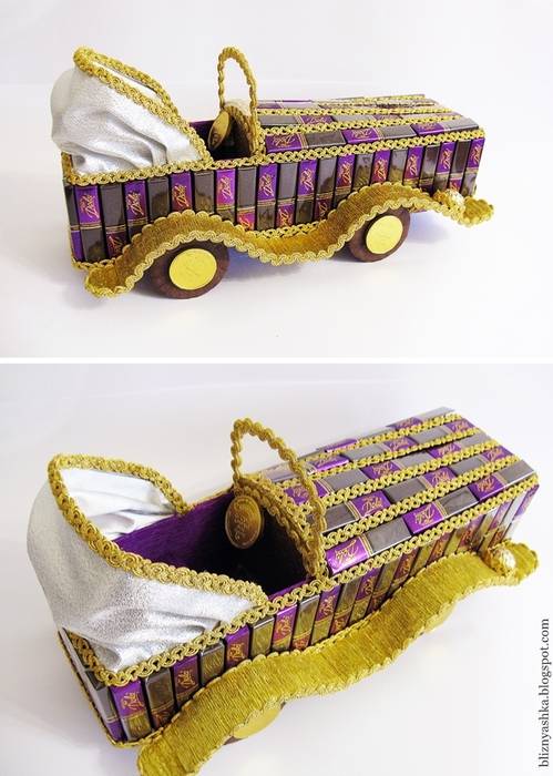 Автомобиль из конфет: мастер класс по изготовлению оригинального подарка для мальчика       