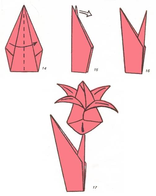 Цветы из креповой бумаги со схемами: делаем на примере оригами, роз, тюльпанов