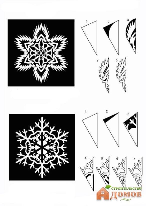 Объемные снежинки: 462 шаблона ❆ из бумаги (пошагово своими руками)